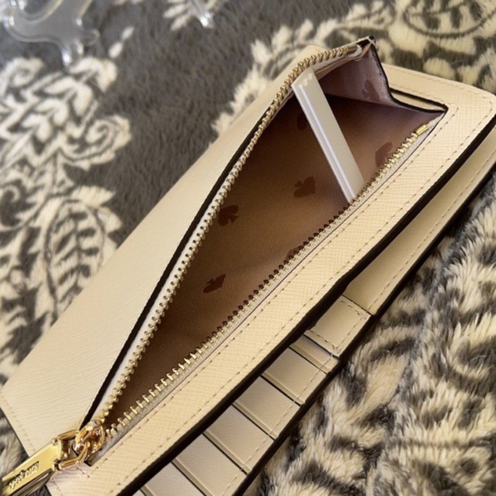 Kate Spade Staci Large Slim Bifold Wallet Parchment - Picture 7 of 16